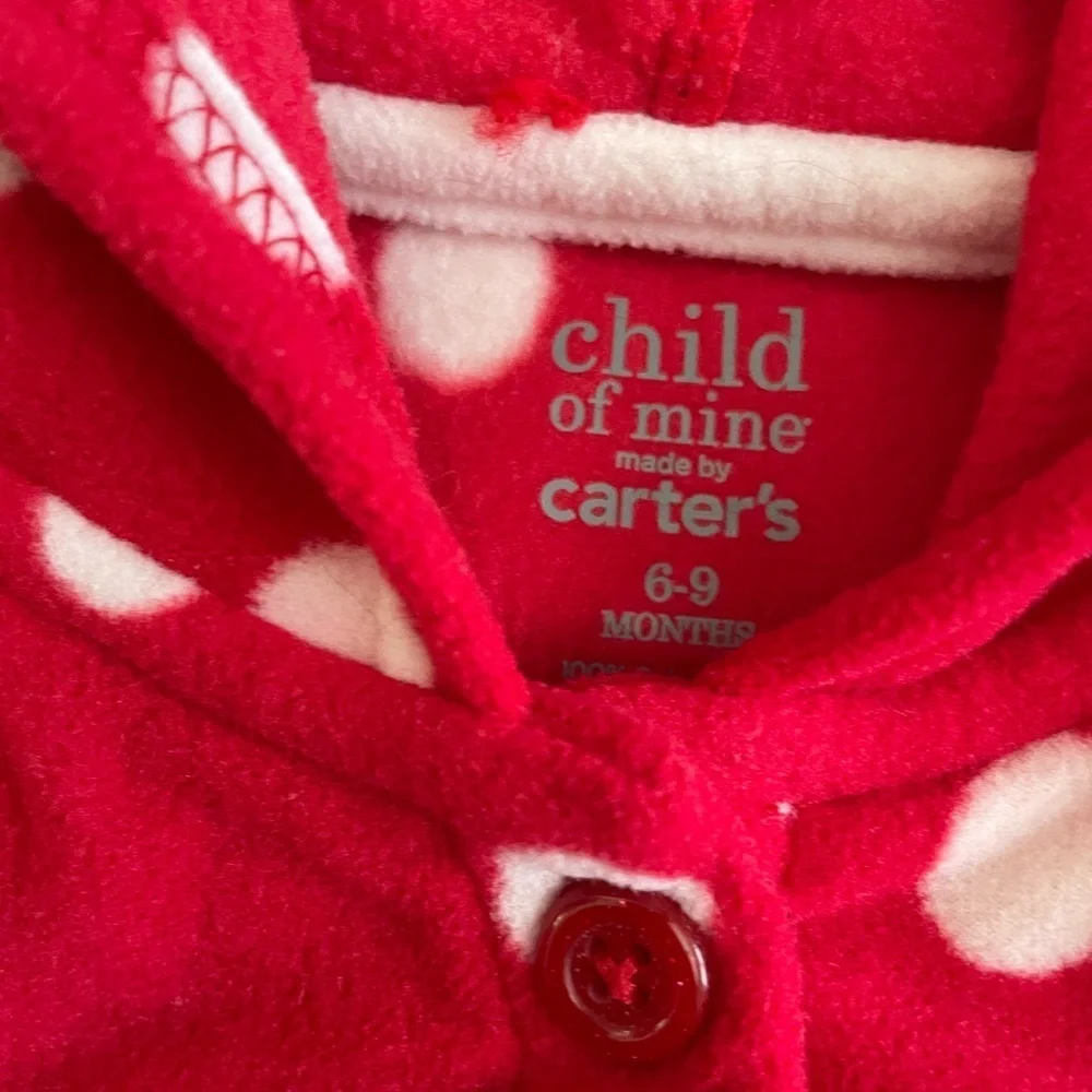 Santa’s Favorite Carter's Red and White Polka Dot Hooded Jacket